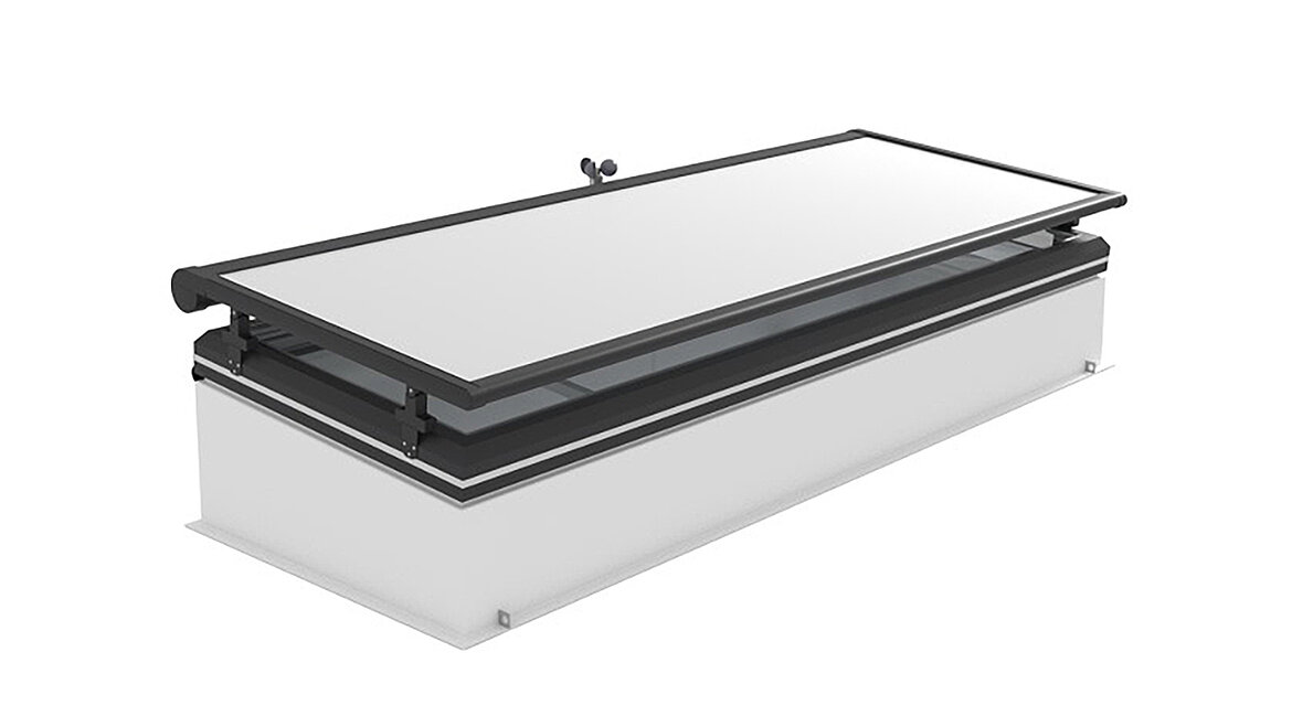 LAMILUX Flat Roof Access Hatch Service FE med integreret markise i lukket tilstand