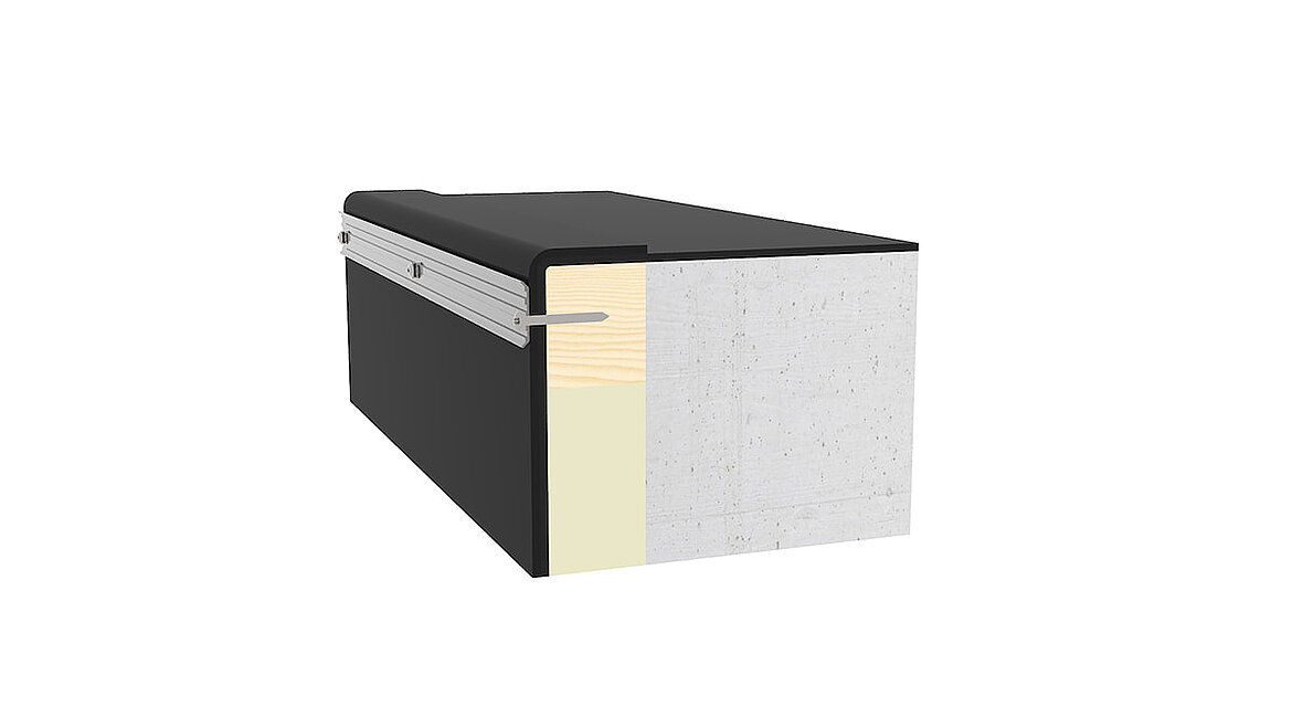 Montering på betonkarm Modulært glastag monteret på betonkarm